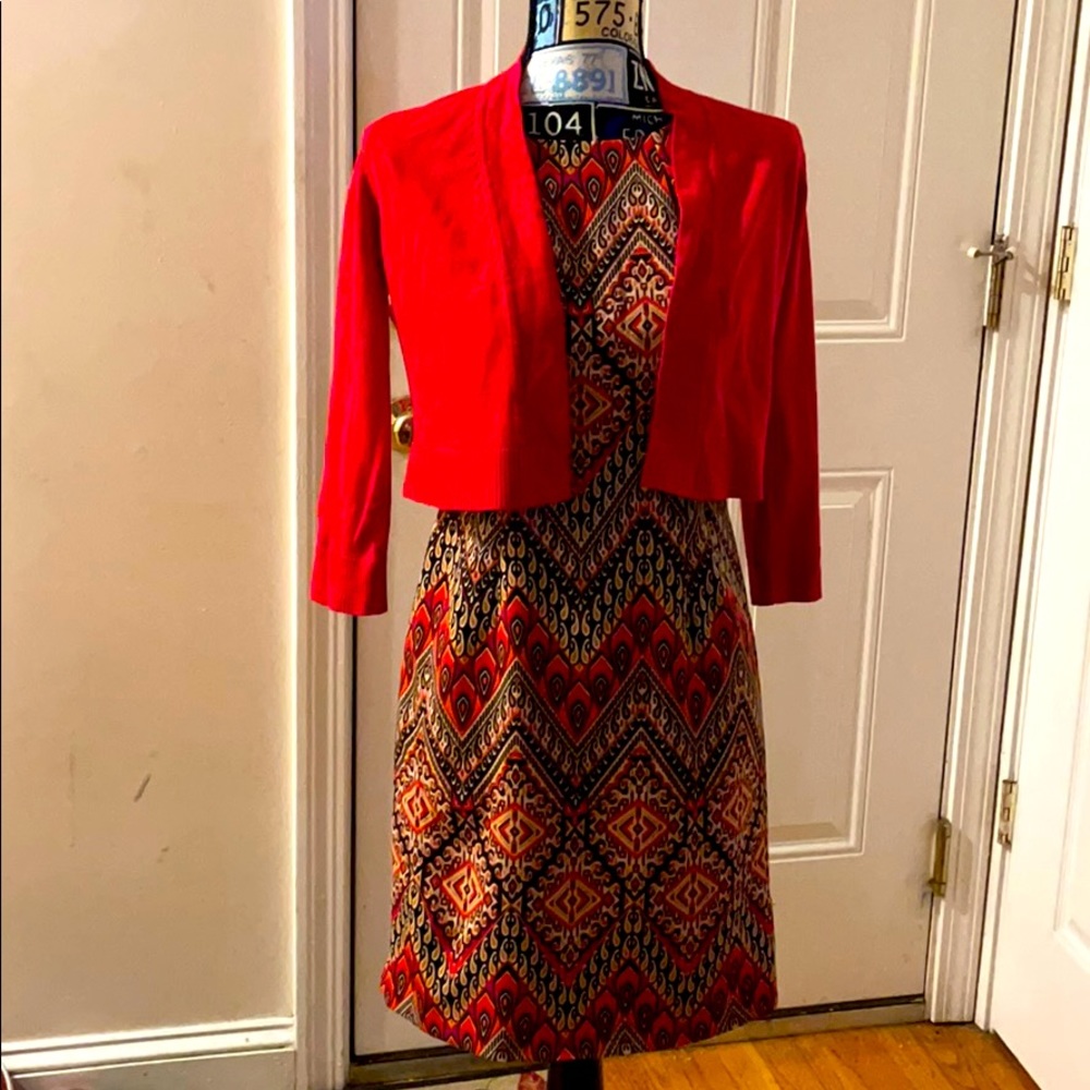 Professional dress w/ cardigan